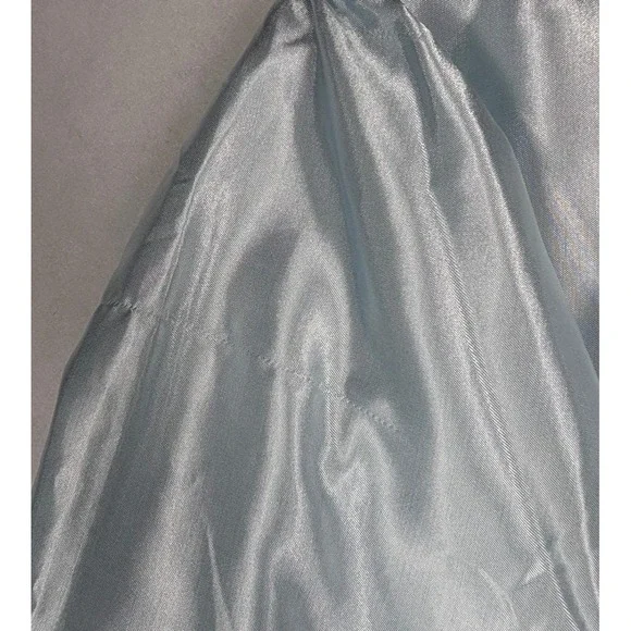 Komar Lg Med Icy Blue Long Sleeve Lace Trim Nightgown Gown Liquid Satin‎ - Picture 9 of 9